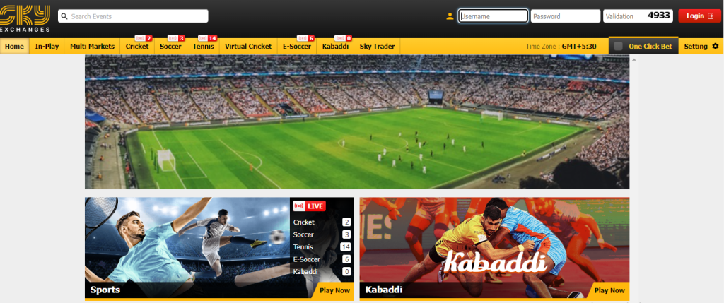 Skyexchange Website Homepage : Online Cricket ID